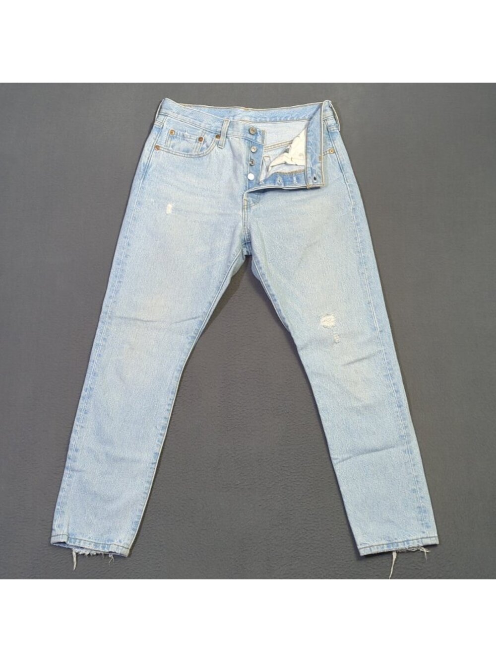Levi's Jeans Women's 28x28 Fits 31x27 Blue 501 S Button Fly Skinny Distressed